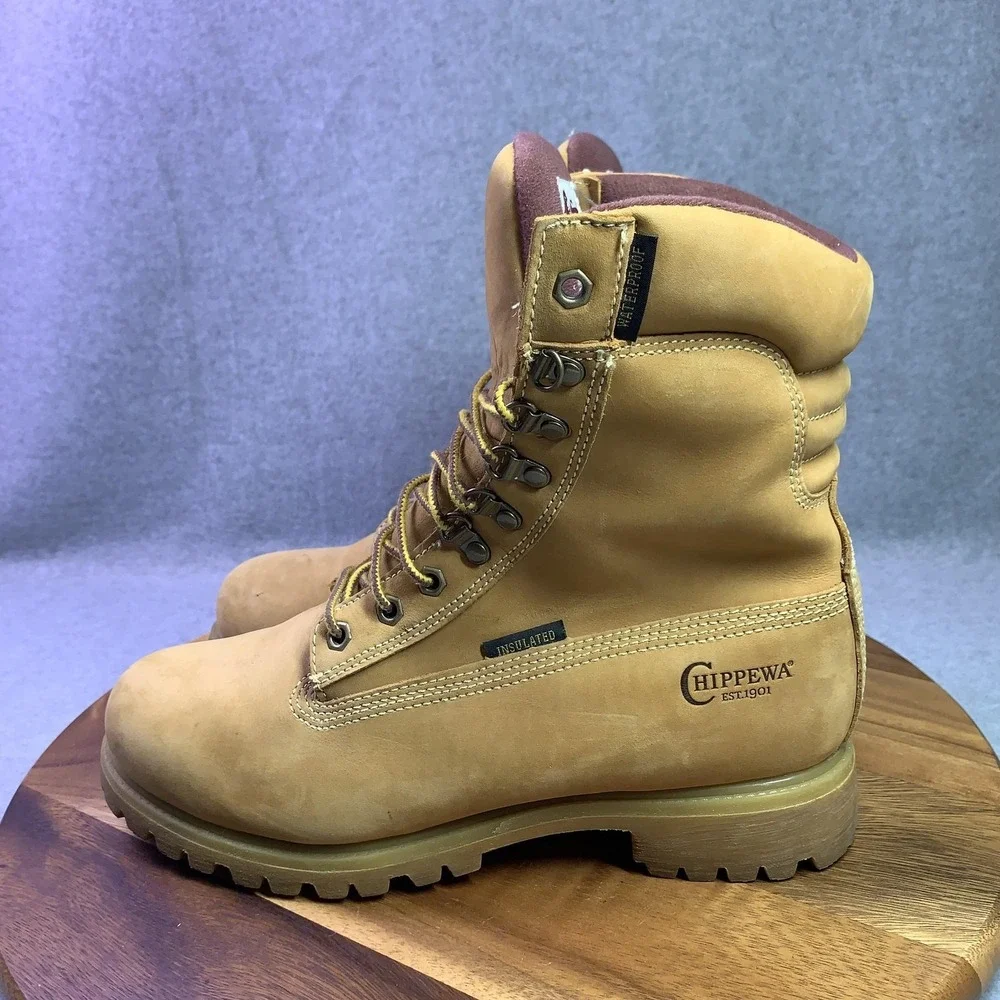 Chippewa Sportility Boots Mens Size 11.5‎ XW Brown Waterproof Insulated Vibram